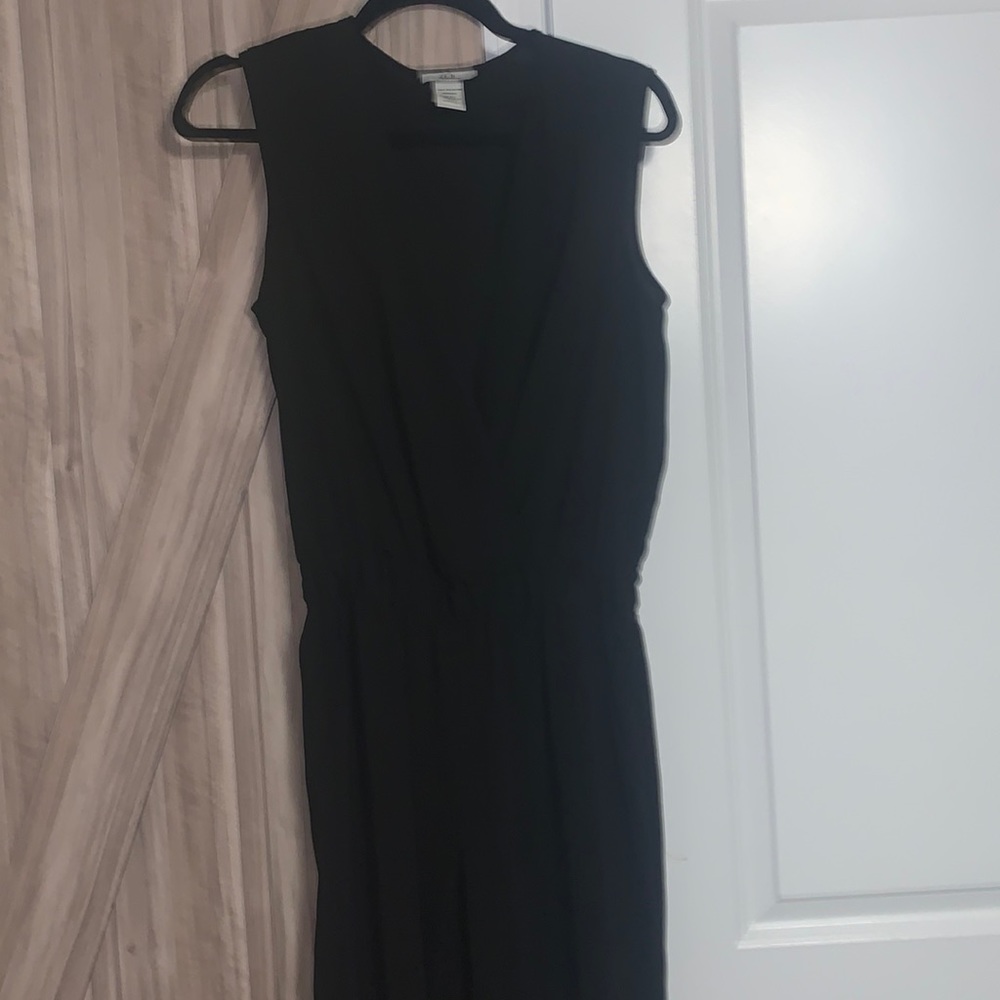 Straight leg banded waist pants romper